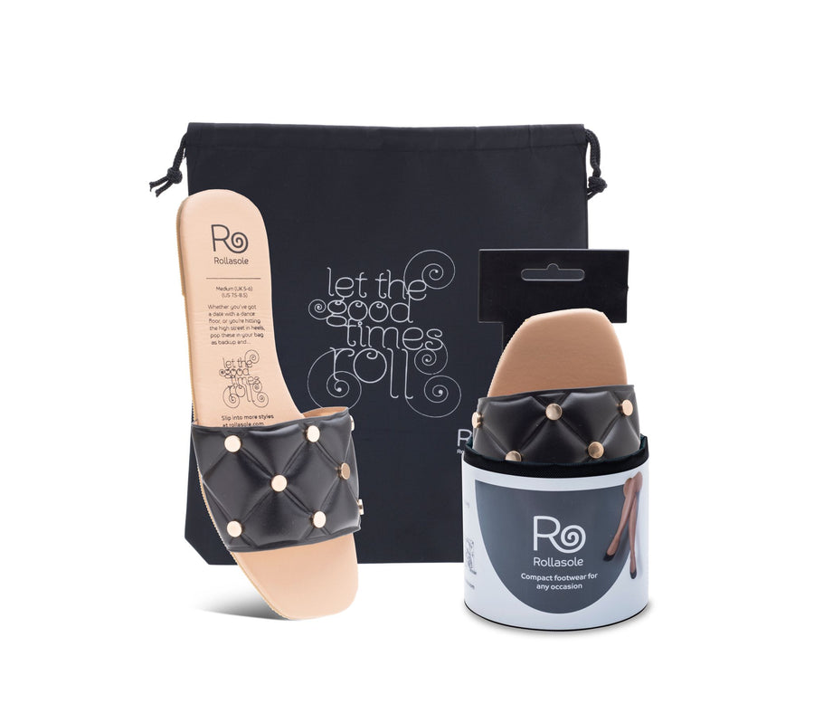 Stardust Sandals in Black by Rollasole