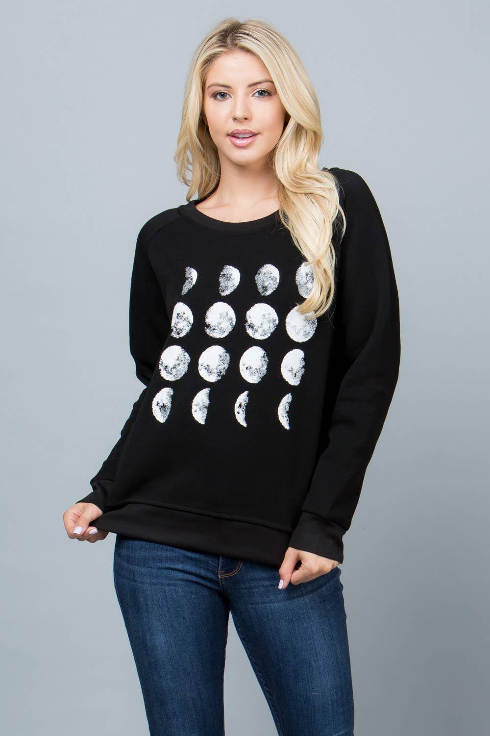 Phase Of Moon Print Sweatshirt by LA Soul