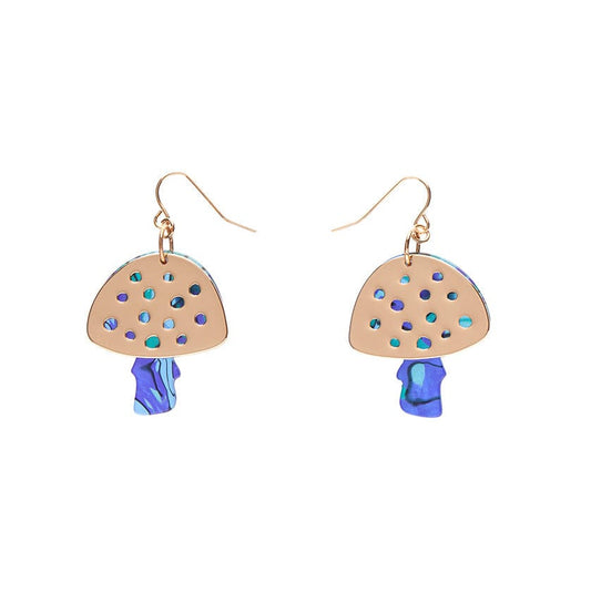 Mushroom Textured Resin Drop Earrings in Blue by Erstwilder