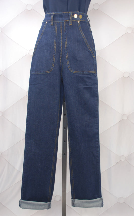 Classic Reproduction Jeans in Indigo by Astro Bettie