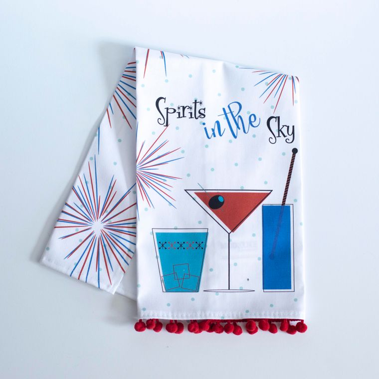 Spirits in the Sky Cocktails Tea Towel