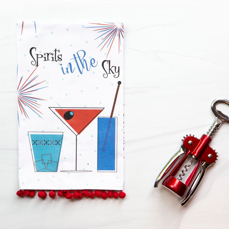 Spirits in the Sky Cocktails Tea Towel