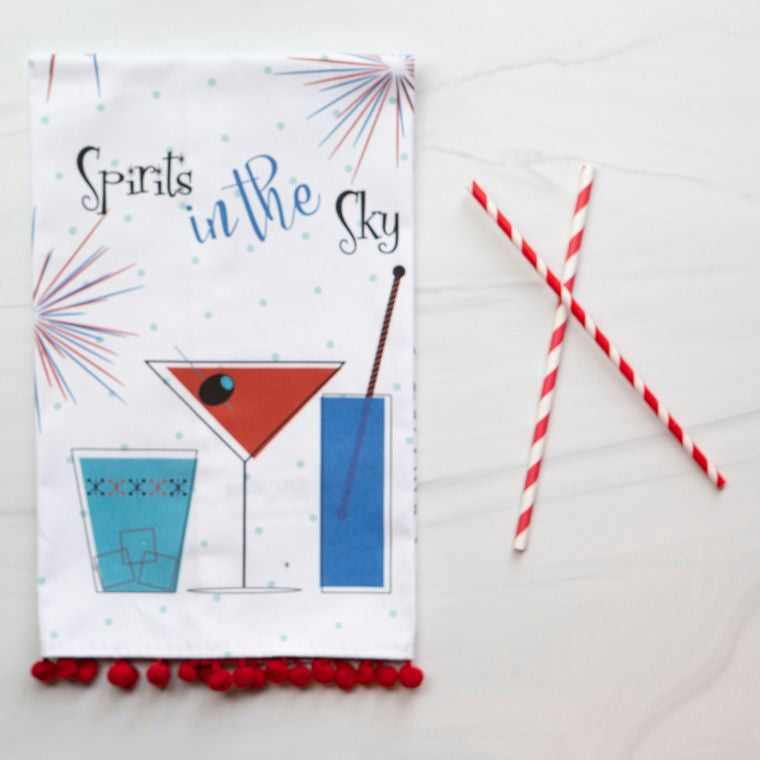 Spirits in the Sky Cocktails Tea Towel