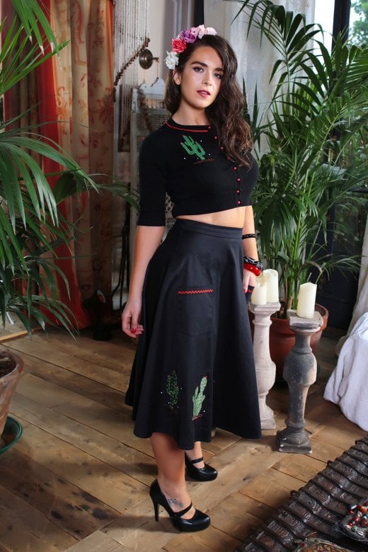 Silvia Cactus Swing Skirt by Collectif