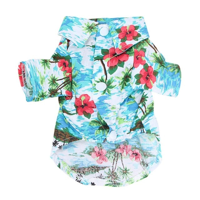 Summer Pet Printed Clothes For Dogs Floral Beach Shirt Jackets Dog Coat Puppy Costume Cat Spring Clothing Pets Outfits