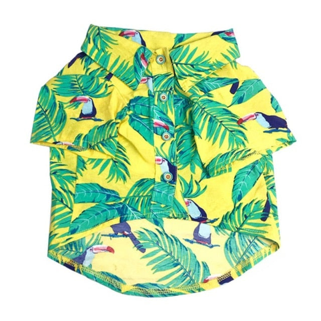 Summer Pet Printed Clothes For Dogs Floral Beach Shirt Jackets Dog Coat Puppy Costume Cat Spring Clothing Pets Outfits
