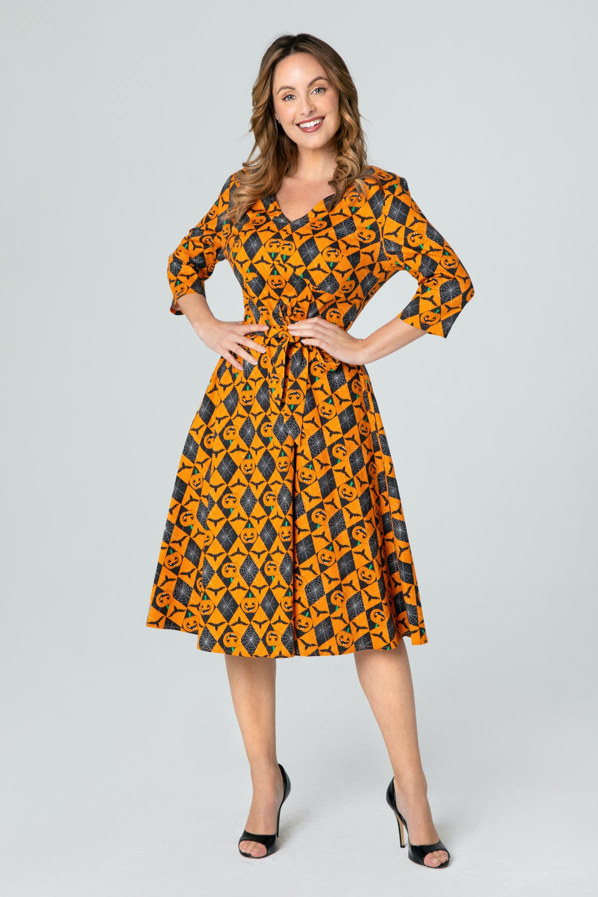 swing dress with pockets and long sleeves MISSKY Casual Dress for Women, 3 4 Long Sleeve Pocket Knee Length Loose Swing Dress(XXL,Wine) at Amazon Women's Clothing store