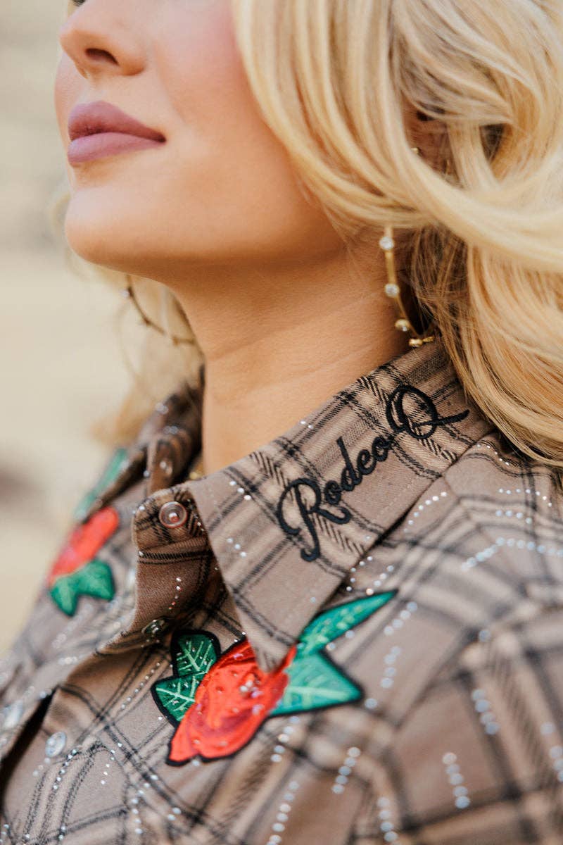 Rodeo Quincy - Rhinestone Rodeo Button Up: M