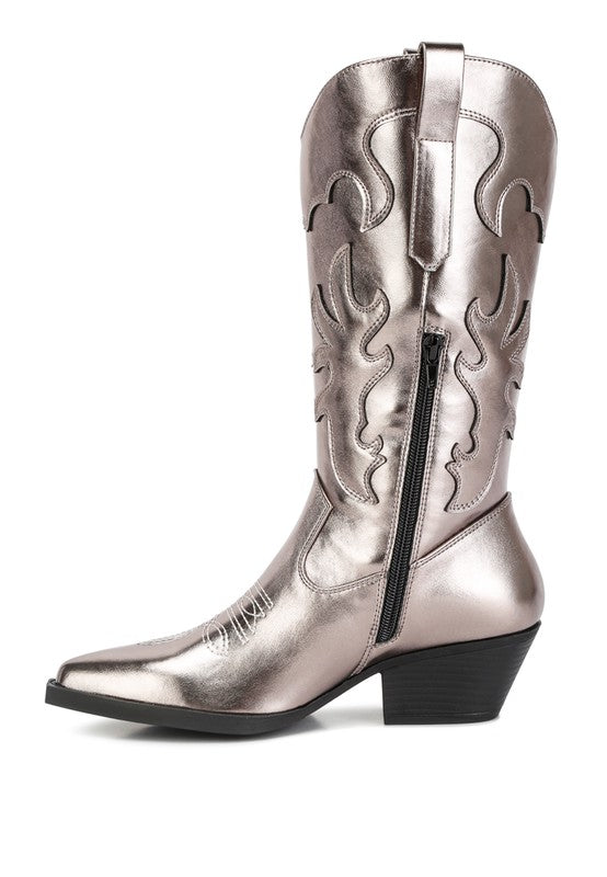 Cowboy Metallic Faux Leather Boots by Rag Company