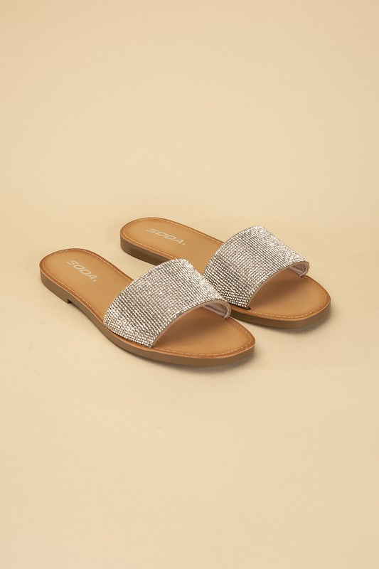 Rhinestone Slip On Sandal Shoes