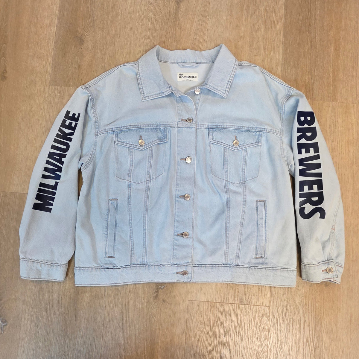 Custom One-of-kind Milwaukee Brewers "World Series 2026" Denim Jacket by Hollyville