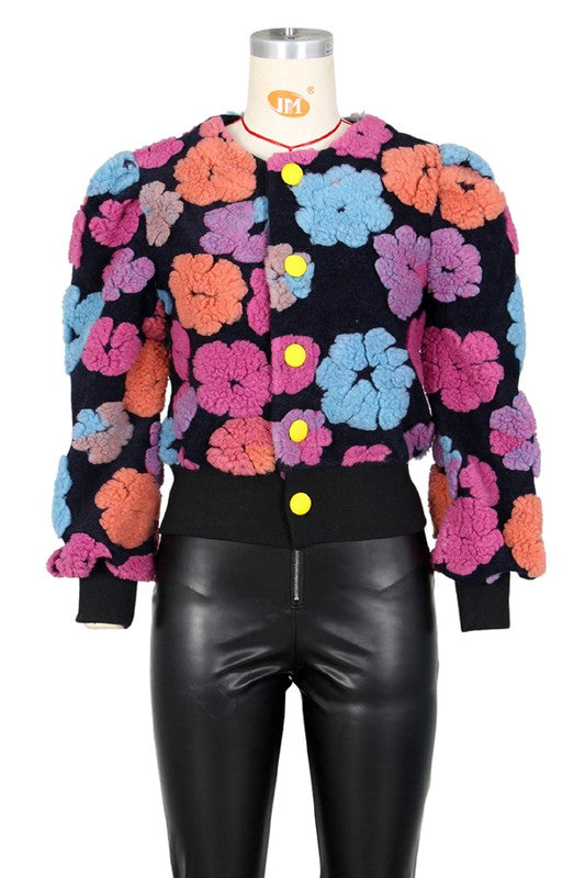 Floral Fashion Outerwear Vintage Inspired Retro Jacket by Claude