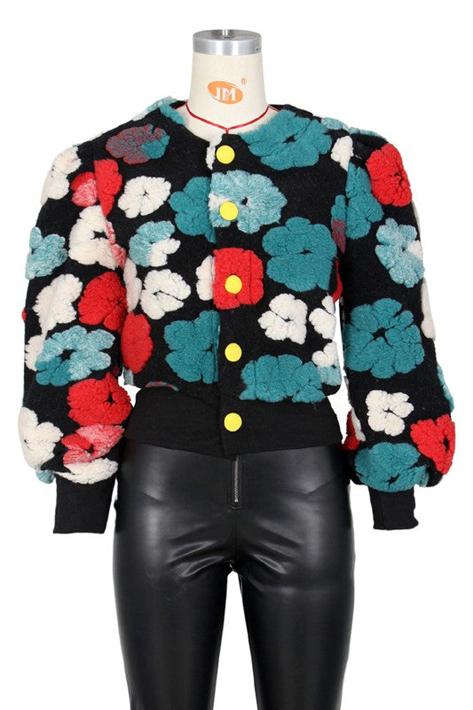 Floral Fashion Outerwear Vintage Inspired Retro Jacket by Claude