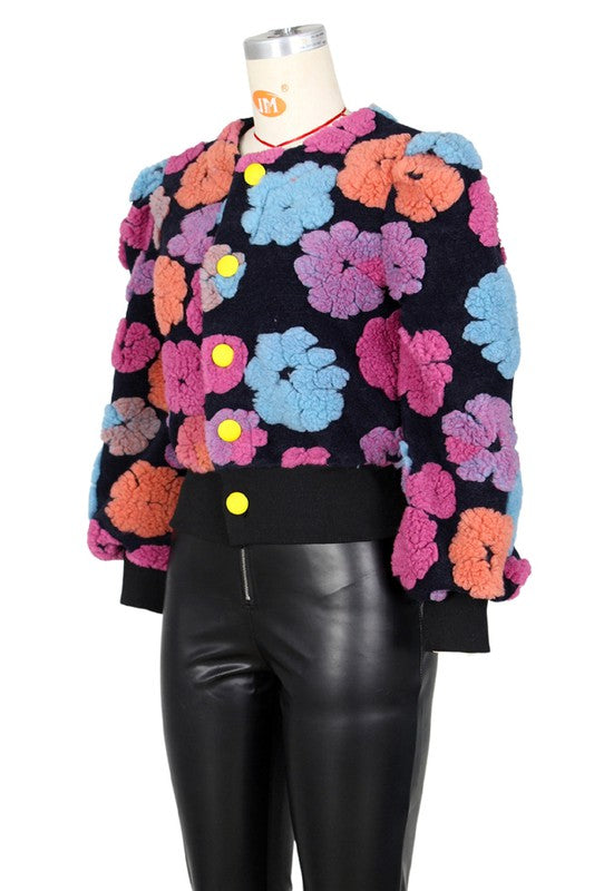 Floral Fashion Outerwear Vintage Inspired Retro Jacket by Claude