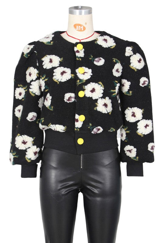 Floral Fashion Outerwear Vintage Inspired Retro Jacket by Claude