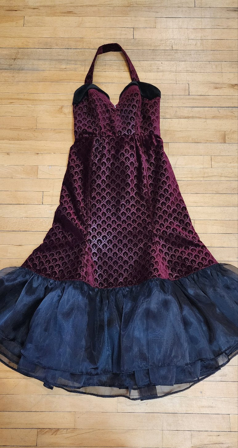 Scarlet Red Velvet Mermaid Dress by Hollyville