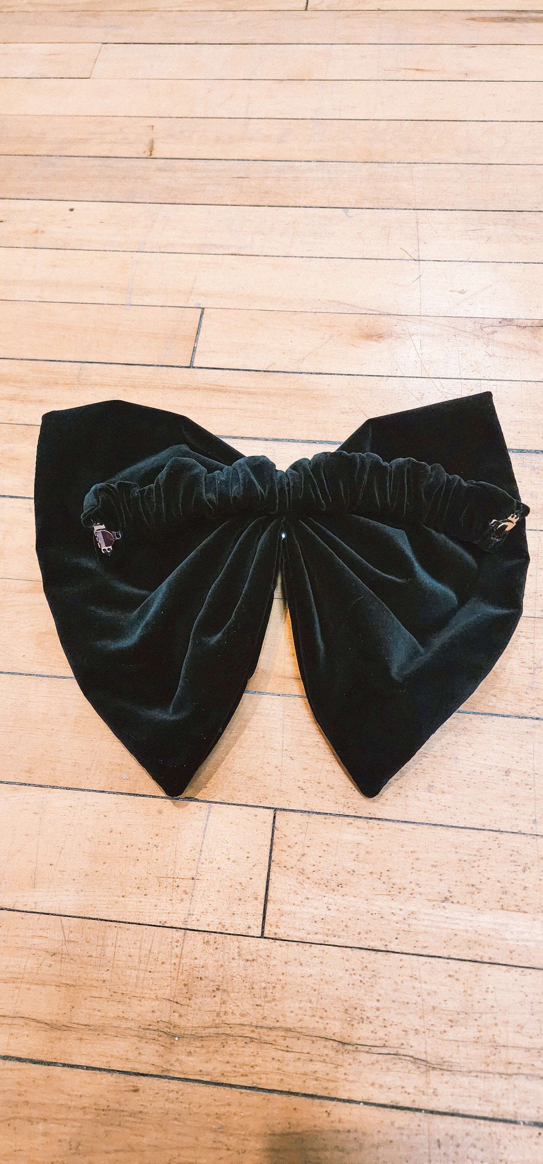 Detachable Black Velvet Bow