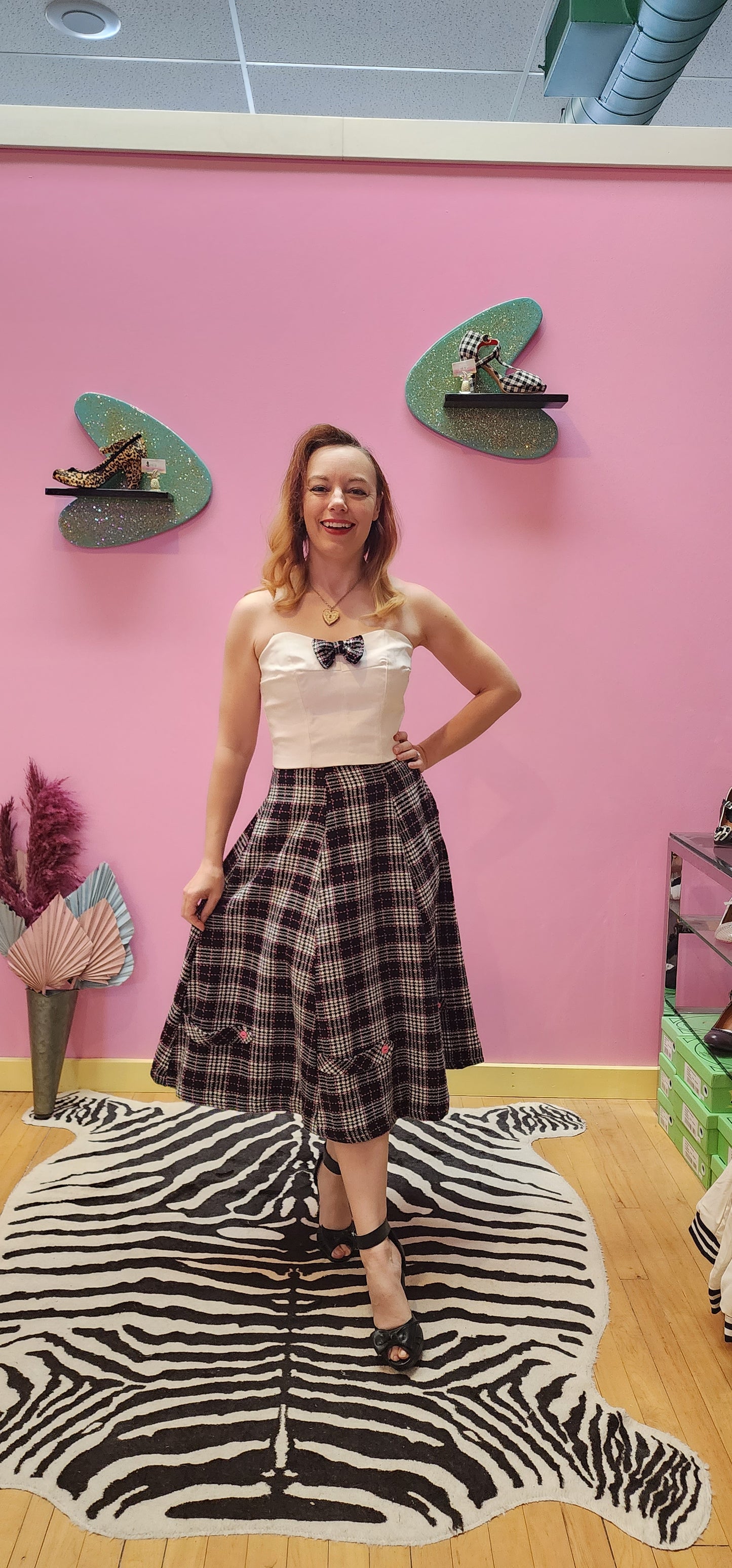 Top and Skirt Two-Piece Outfit by Neon Plum Pinup Clothing
