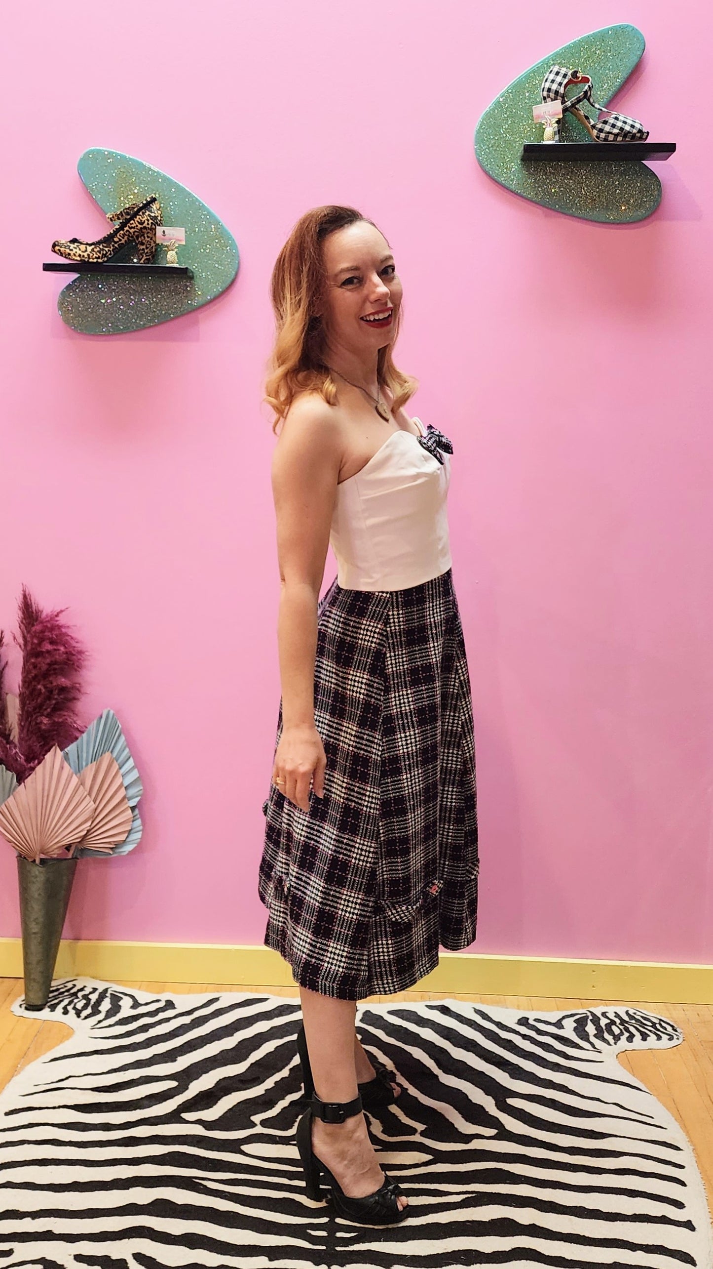 Top and Skirt Two-Piece Outfit by Neon Plum Pinup Clothing