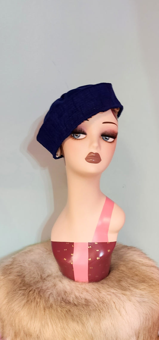 Navy Suede Sailor Hat by Hollyville