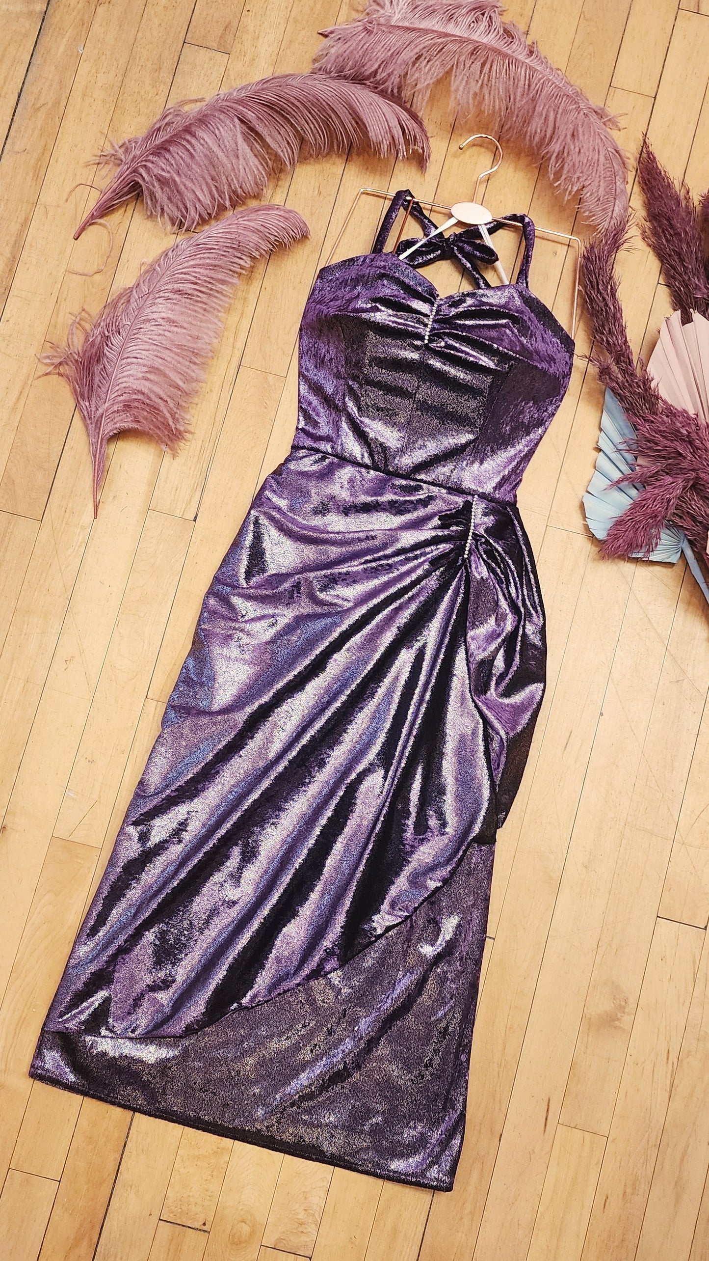 Purple Shimmer Sarong Dress by Hollyville