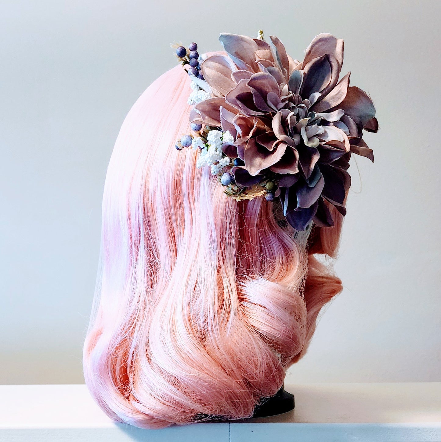 Mauve Dahlia Hair Flower Clip by Hollyville