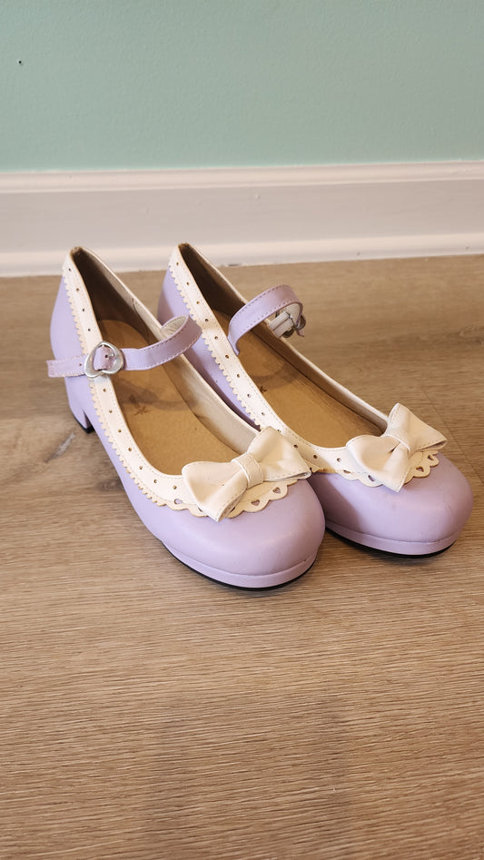 Purple and White Oxford Pinup Shoes