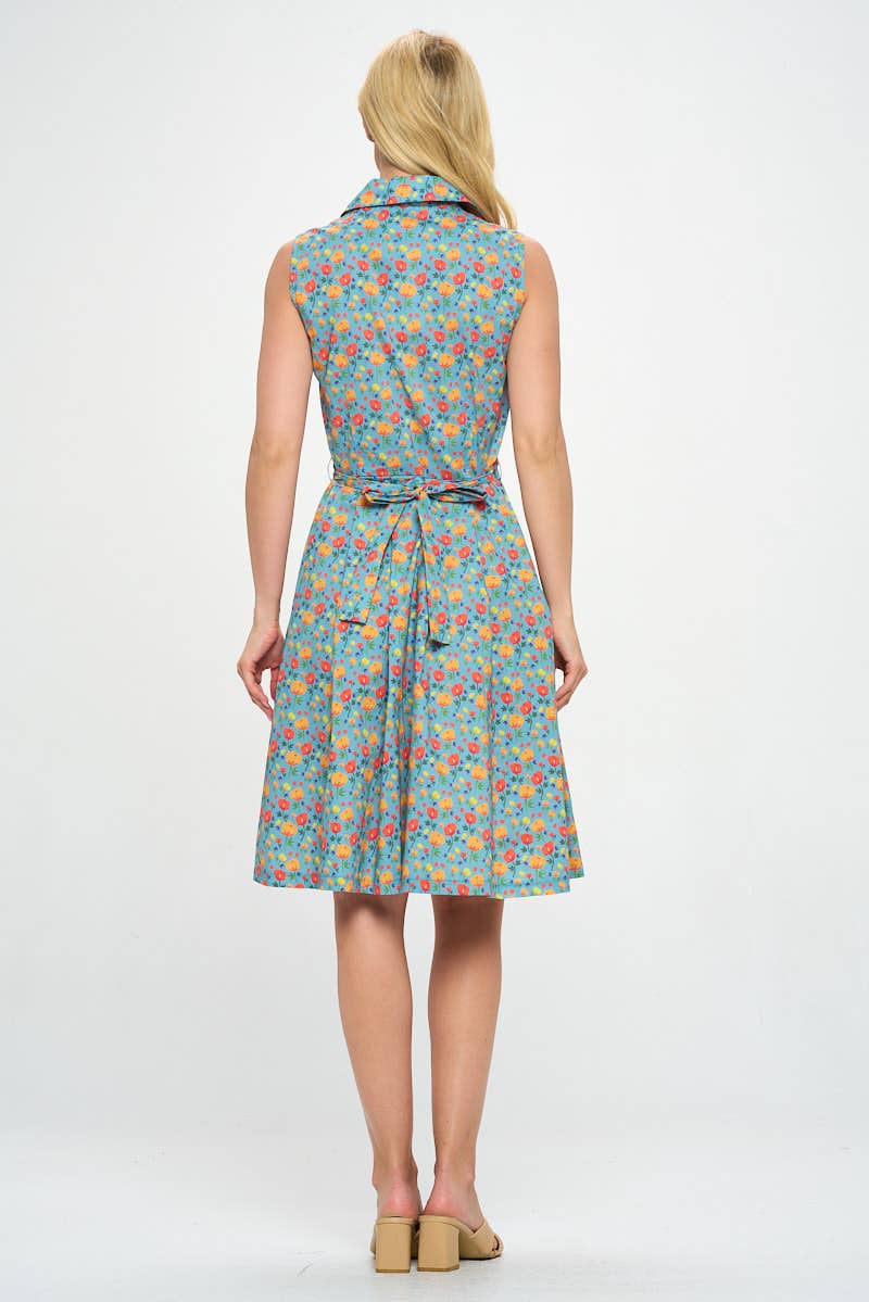 LA Soul - Colorful Poppy Flower Print Plus Size Dress: 3XL