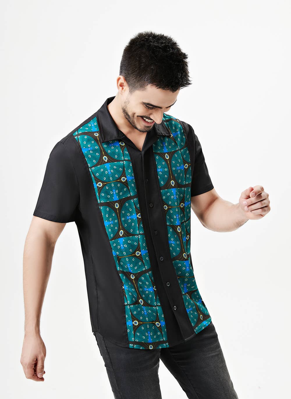 Miss Lulo - Market X -"The Milwaukee" Art Deco Peacock (Soysilk Blend): 4X