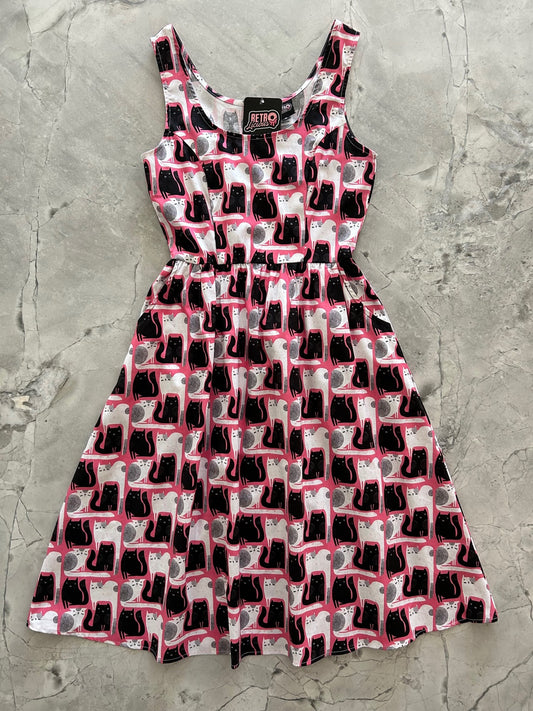Cats Fit & Flare Dress - Medium only