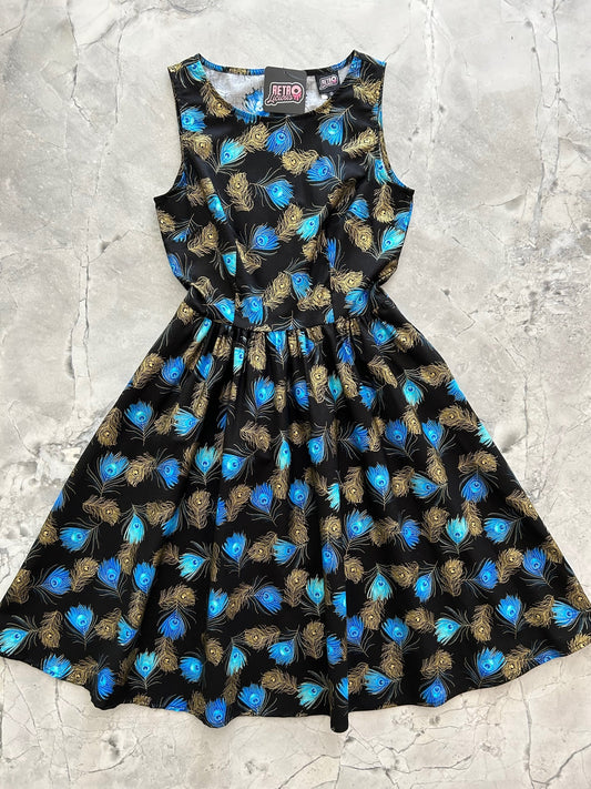 Peacock Feathers Vintage Dress