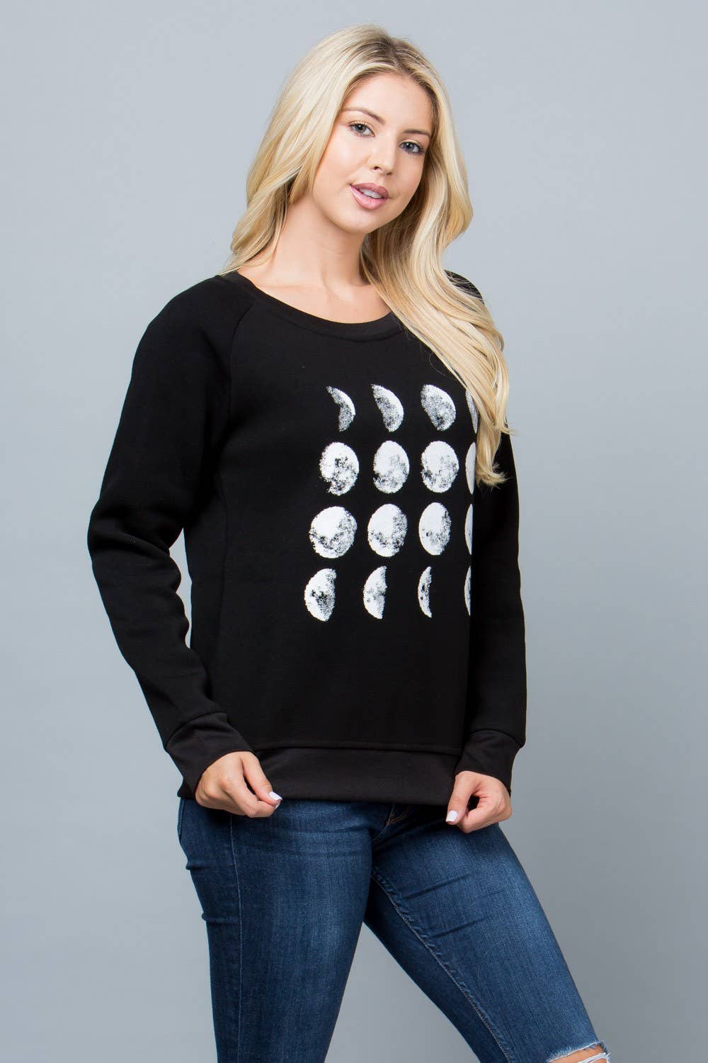 Phase Of Moon Print Sweatshirt by LA Soul