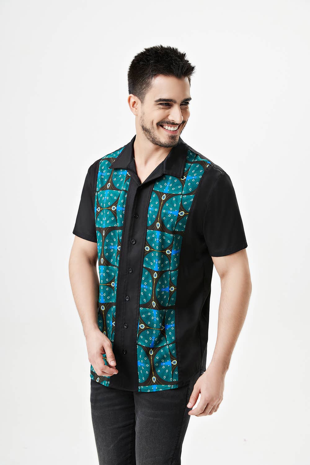 Miss Lulo - Market X -"The Milwaukee" Art Deco Peacock (Soysilk Blend): S