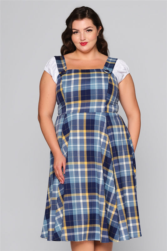 Eloise Moonlight Check Swing Dress by Collectif