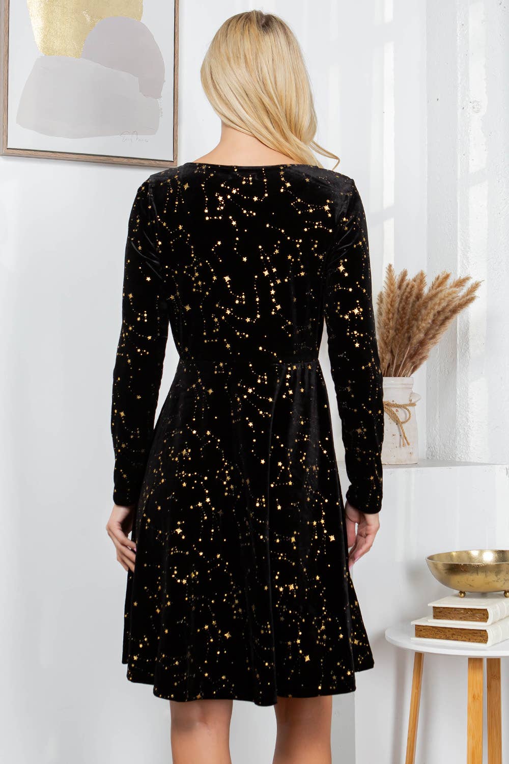 LA Soul - Celestial Black Velvet Dress: XL