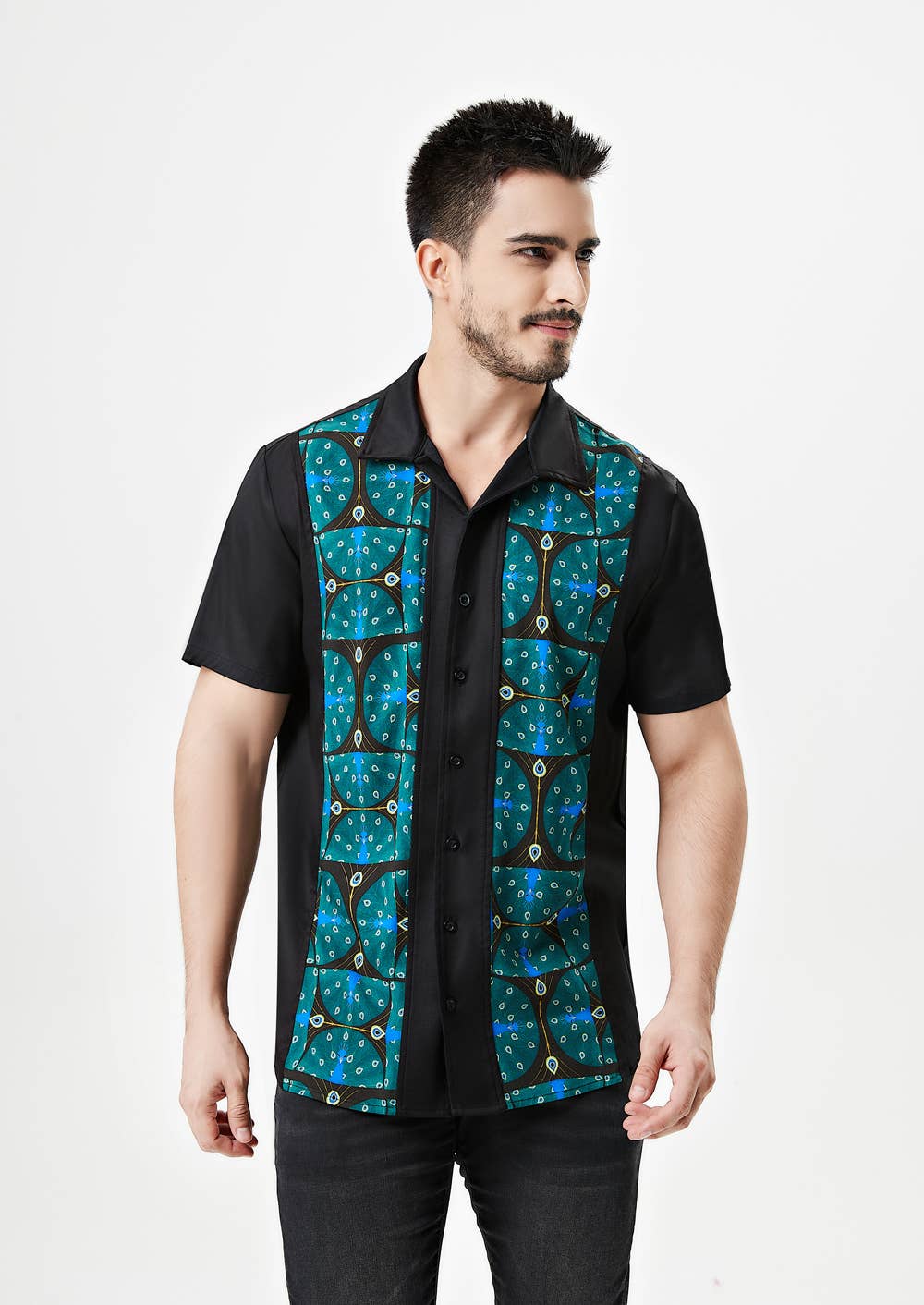 Miss Lulo - Market X -"The Milwaukee" Art Deco Peacock (Soysilk Blend): 3X