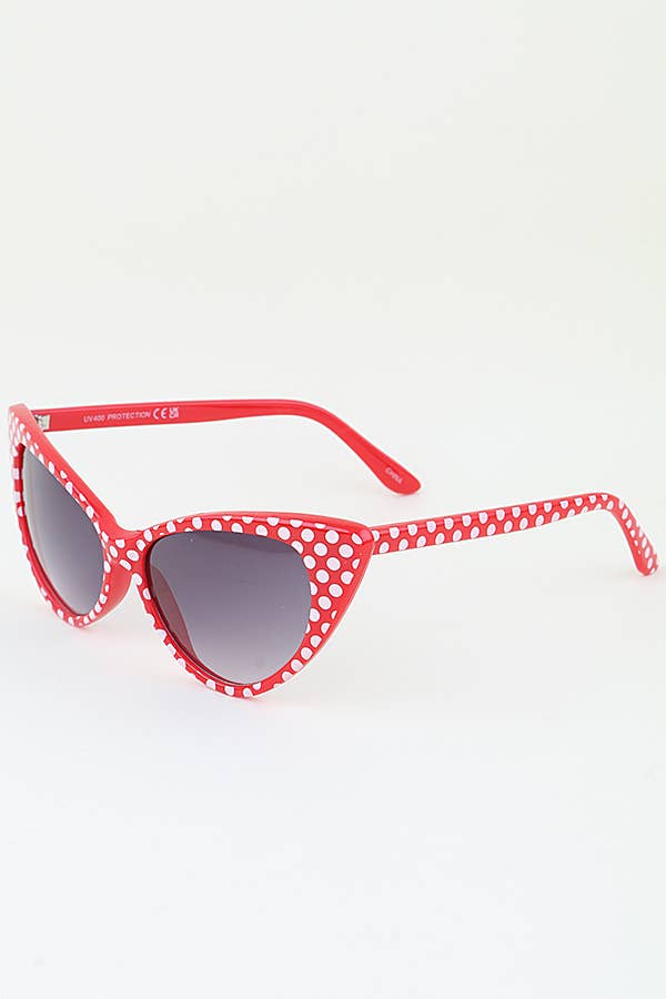 LA Jewelry Plaza - Polka Dot Retro Cat Eye Sunglasses Set
