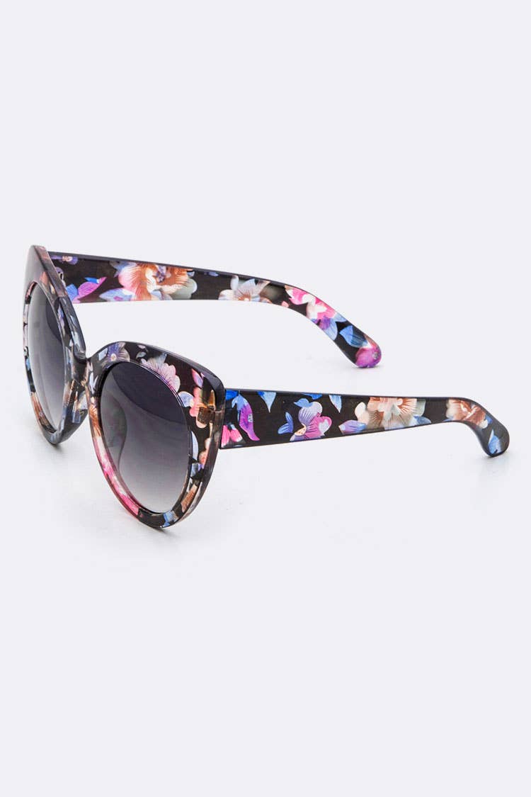 LA Jewelry Plaza - Floral Pattern Cat Eye Sunglasses