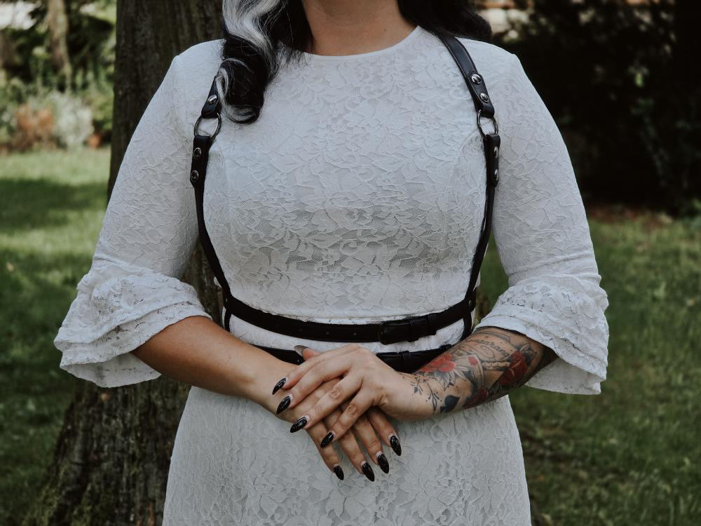 Mina - Ivory Floral Lace Bride of the Vampire Maxi Dress  - READY TO SHIP