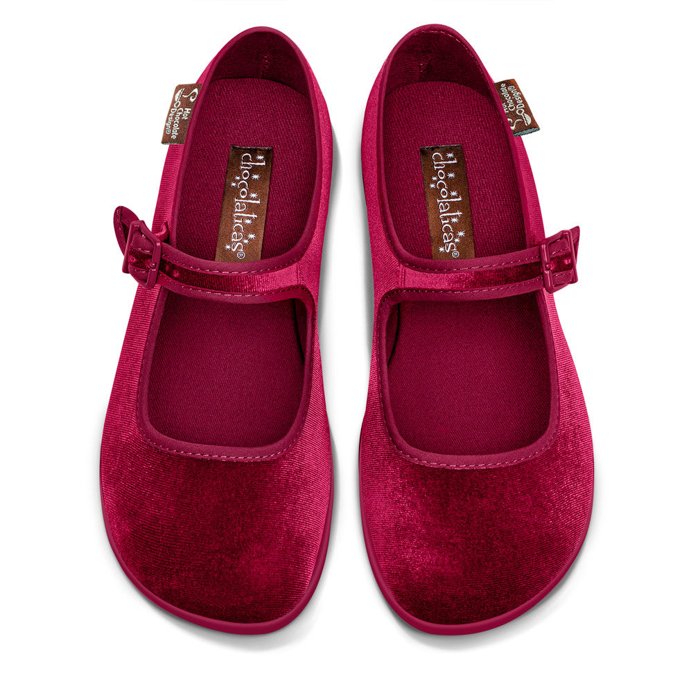 Chocolaticas® Red Wine Women's Mary Jane Flat Shoes