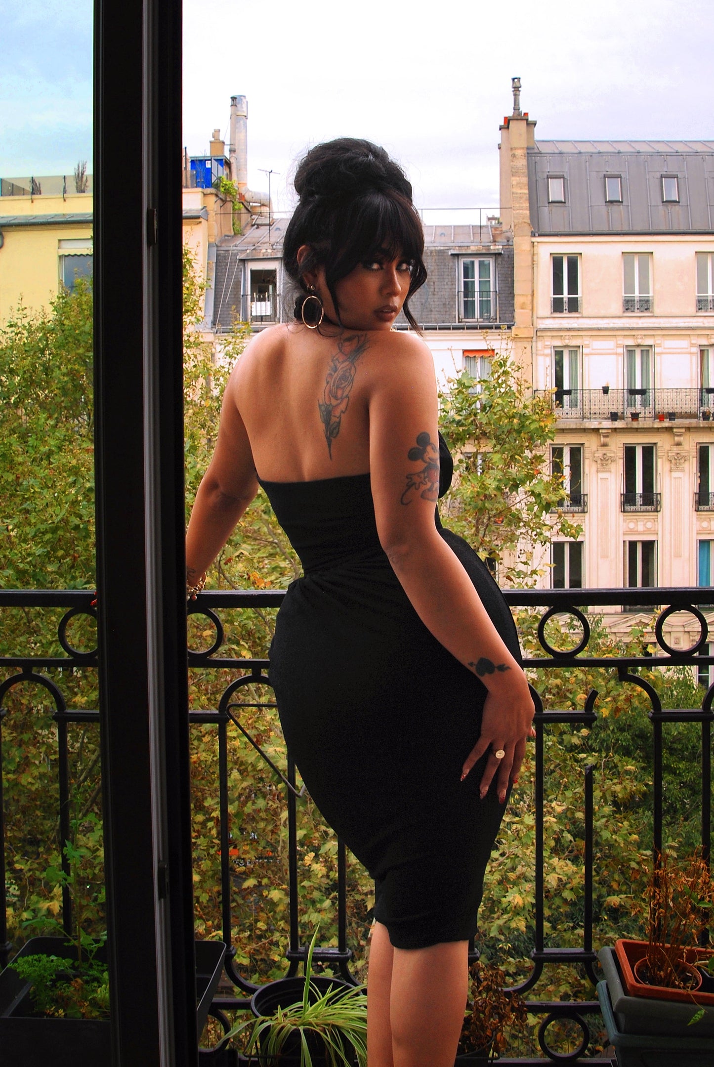 Malia Wiggle Dress in Black Lurex | Laura Byrnes Designs