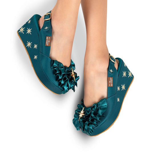 Chocolaticas® Emeraldine Women's Sandal Wedge Shoes