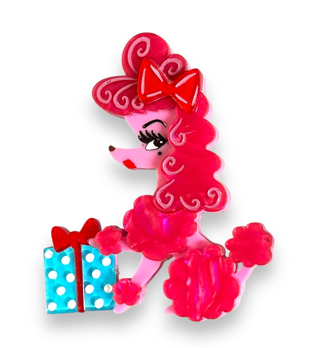 Mimi Loves Christmas Brooch by Miss Fluff x Lipstick & Chrome — Vintage Holiday Cat Acrylic Pin