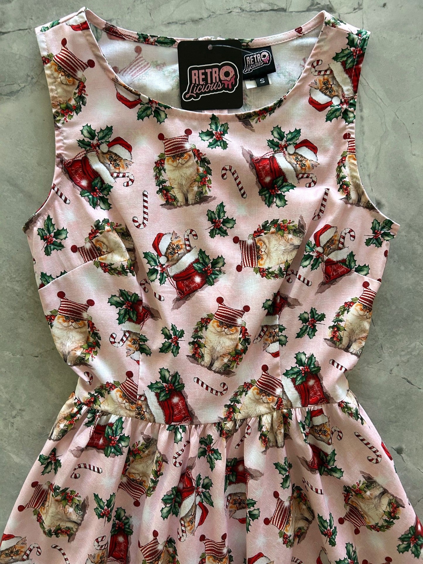 Holiday Cats Midi Dress