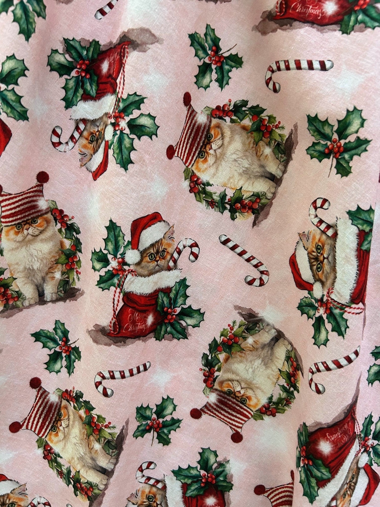 Holiday Cats Midi Dress M
