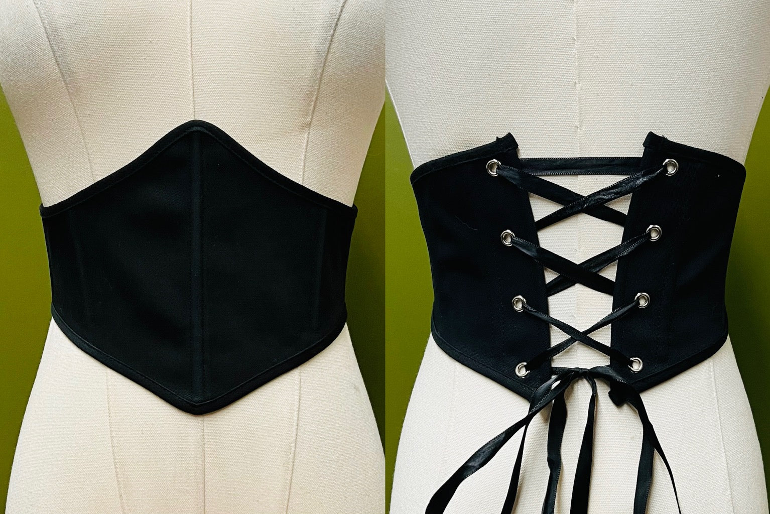 Black corset on a mannequin