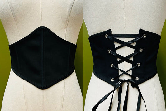 Black corset on a mannequin