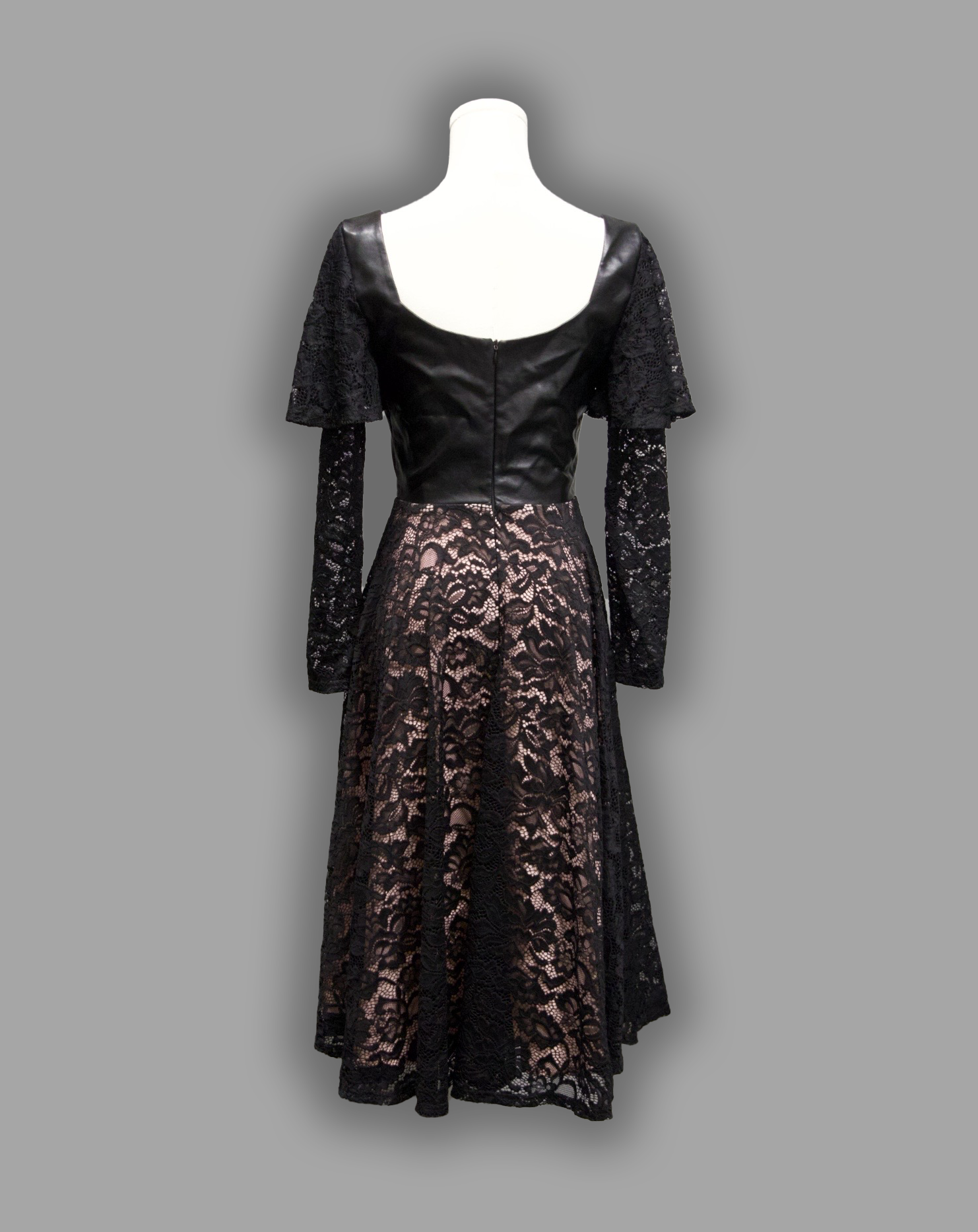 Tempest - Illusion Lace Dress with Vegan Leather Faux Corset Hollyville Boutique Tempest - Illusion Lace Dress with Vegan Leather Faux Corset Hollyville Boutique