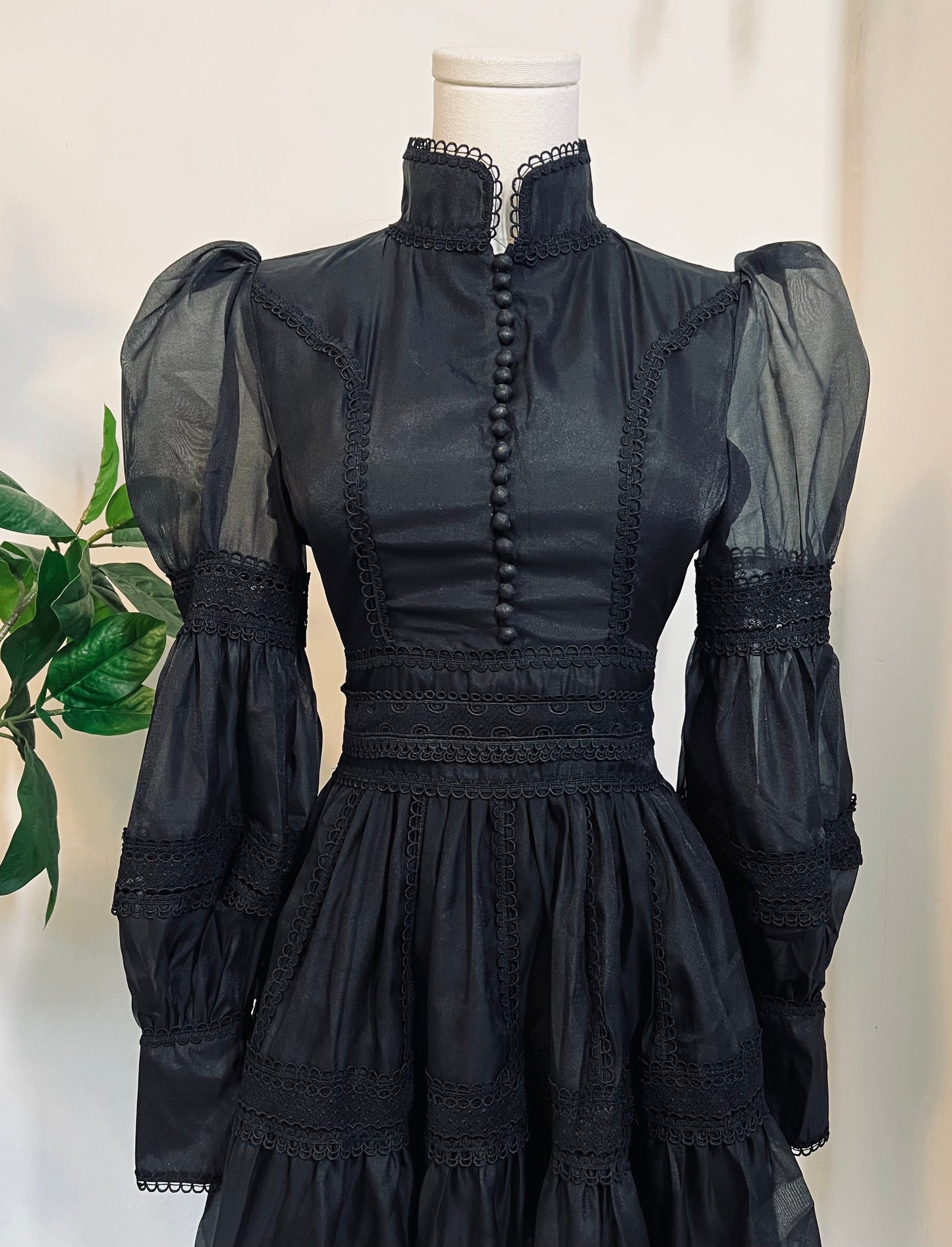 Morgana - Romantic Victorian Inspired Party Dress in Black - PRE-ORDER
