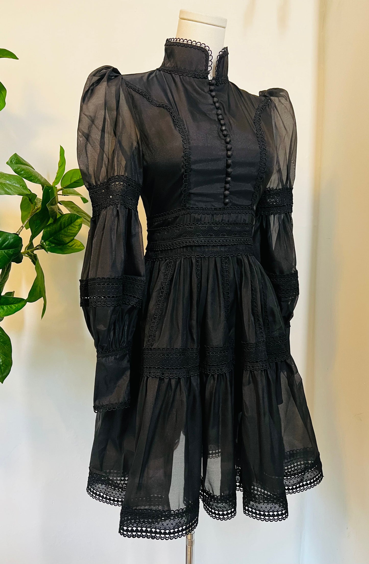 Morgana - Romantic Victorian Inspired Party Dress in Black - PRE-ORDER